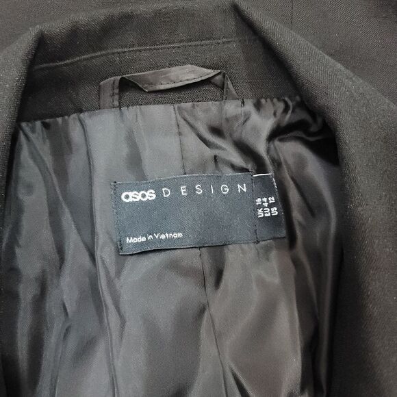 NEW ASOS DESIGN New Perfect Longline Shape Blazer in Black Size 12 - Picture 7 of 11
